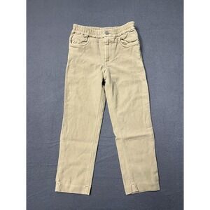 Faherty Stretch Terry Jeans Kids Size 6 Beige Tan‎ 5 Pkt Design Cotton NWOT